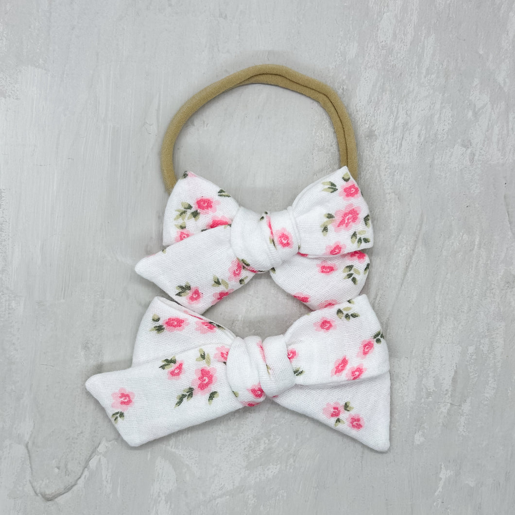 Hand Tied Bow | Rosebud