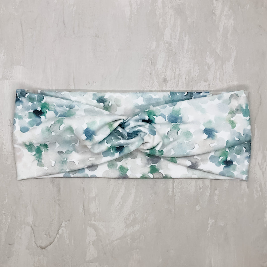Head Wrap | Teal Watercolor Dots