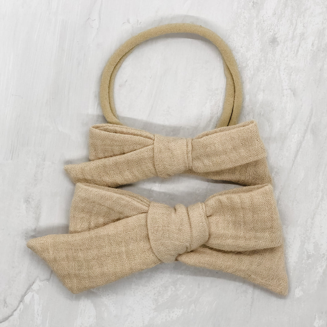 Hand Tied Bow | Sand