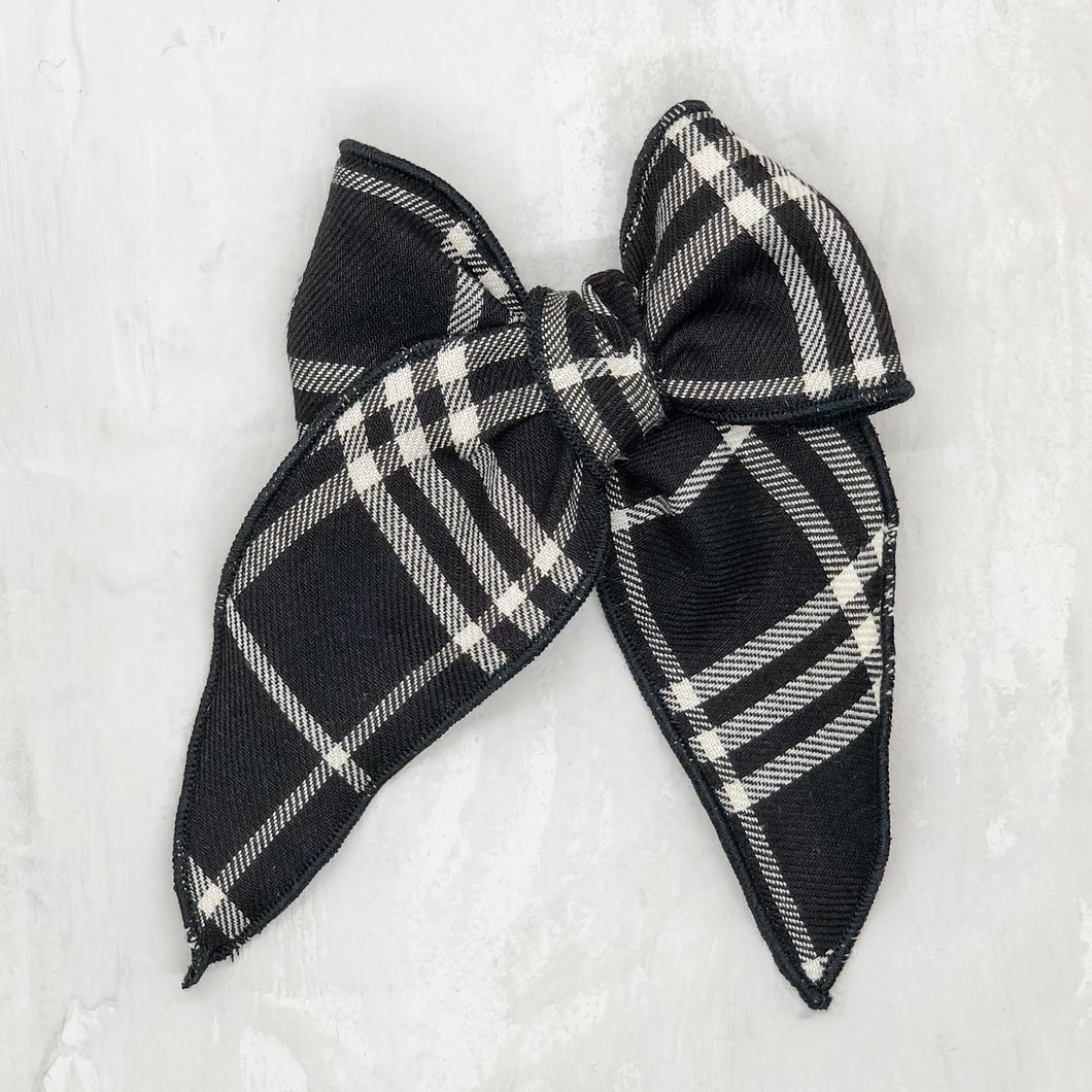 Fern Bow | Onyx Plaid